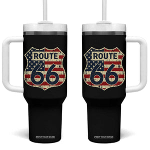 Route US 66 American Flag Americana Road Trip Tumbler With Handle