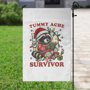 Funny Racoon Christmas Meme Garden Flag Tummy Ache Survivor TS14 Print Your Wear