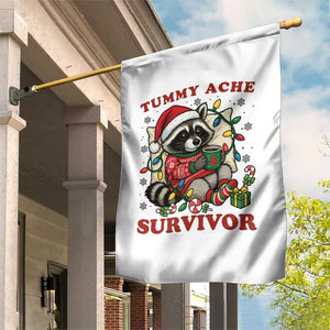 Funny Racoon Christmas Meme Garden Flag Tummy Ache Survivor TS14 Print Your Wear