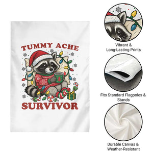 Funny Racoon Christmas Meme Garden Flag Tummy Ache Survivor TS14 Print Your Wear