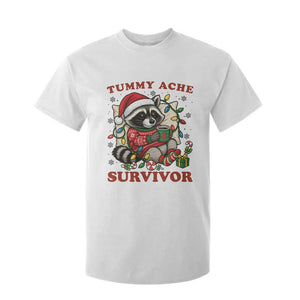 Funny Racoon Christmas Meme T Shirt For Kid Tummy Ache Survivor TS14 White Print Your Wear
