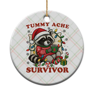 Funny Racoon Xmas Meme Ceramic Ornament Tummy Ache Survivor TS14 1pc Christmas Plaid Print Your Wear