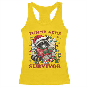 Funny Racoon Christmas Meme Racerback Tank Top Tummy Ache Survivor TS14 Daisy Print Your Wear