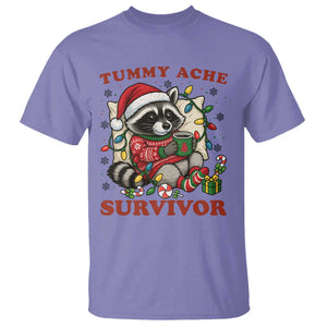 Funny Racoon Christmas Meme T Shirt Tummy Ache Survivor TS14 Violet Print Your Wear