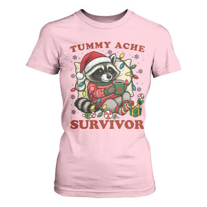 Funny Racoon Christmas Meme T Shirt For Women Tummy Ache Survivor TS14 Light Pink Print Your Wear