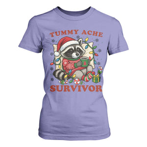 Funny Racoon Christmas Meme T Shirt For Women Tummy Ache Survivor TS14 Violet Print Your Wear
