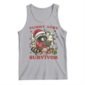 Funny Racoon Christmas Meme Tank Top Tummy Ache Survivor TS14 Athletic Heather Print Your Wear