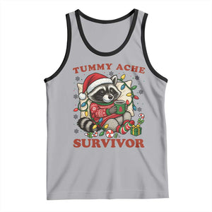 Funny Racoon Christmas Meme Tank Top Tummy Ache Survivor TS14 Athletic Heather Black Print Your Wear