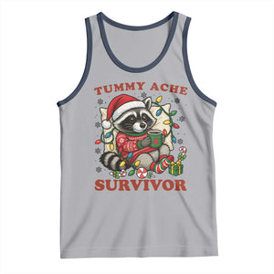 Funny Racoon Christmas Meme Tank Top Tummy Ache Survivor TS14 Athletic Heather Navy Print Your Wear