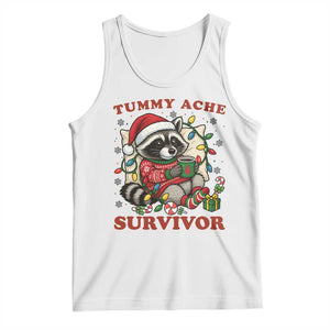 Funny Racoon Christmas Meme Tank Top Tummy Ache Survivor TS14 White Print Your Wear