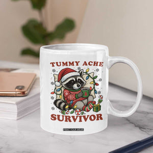 Funny Racoon Christmas Meme Coffee Mug Tummy Ache Survivor TS14 Print Your Wear
