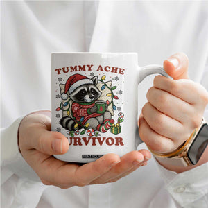 Funny Racoon Christmas Meme Coffee Mug Tummy Ache Survivor TS14 Print Your Wear
