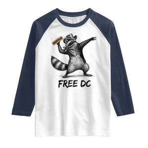 The Sandwich Guy Free DC Raglan Shirt Funny Racoon Meme TS14 White Navy Print Your Wear