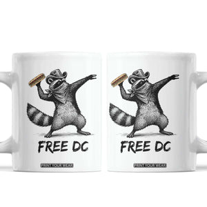 The Sandwich Guy Free DC Coffee Mug Funny Racoon Meme TS14 White Print Your Wear