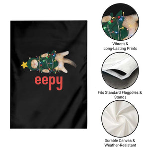 Cat Christmas Meme Garden Flag Eepy Kitten Silly Sleepy TS14 Print Your Wear