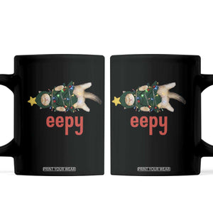 Cat Christmas Meme Coffee Mug Eepy Kitten Silly Sleepy TS14 Black Print Your Wear