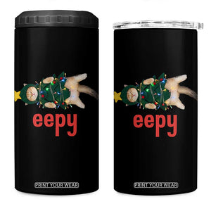 Cat Christmas Meme 4 in 1 Can Cooler Tumbler Eepy Kitten Silly Sleepy TS14 One Size: 16 oz Black Print Your Wear