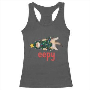 Cat Christmas Meme Racerback Tank Top Eepy Kitten Silly Sleepy TS14 Dark Heather Print Your Wear