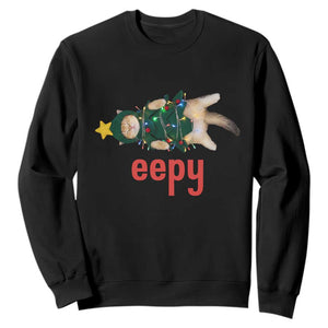 Cat Christmas Meme Sweatshirt Eepy Kitten Silly Sleepy TS14 Black Print Your Wear