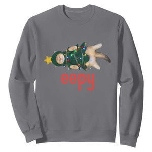 Cat Christmas Meme Sweatshirt Eepy Kitten Silly Sleepy TS14 Charcoal Print Your Wear