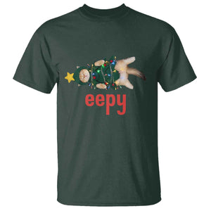 Cat Christmas Meme T Shirt Eepy Kitten Silly Sleepy TS14 Dark Forest Green Print Your Wear