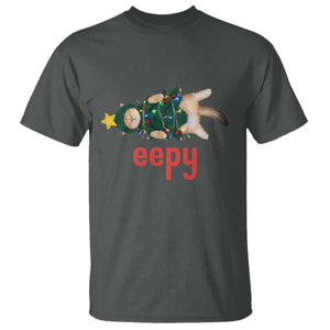 Cat Christmas Meme T Shirt Eepy Kitten Silly Sleepy TS14 Dark Heather Print Your Wear