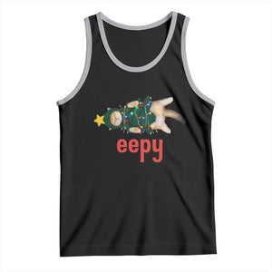 Cat Christmas Meme Tank Top Eepy Kitten Silly Sleepy TS14 Black Athletic Heather Print Your Wear
