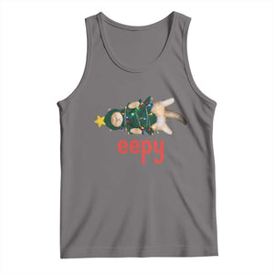Cat Christmas Meme Tank Top Eepy Kitten Silly Sleepy TS14 Deep Heather Print Your Wear