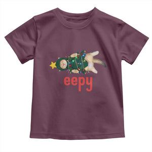 Cat Christmas Meme Toddler T Shirt Eepy Kitten Silly Sleepy TS14 Maroon Print Your Wear