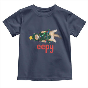 Cat Christmas Meme Toddler T Shirt Eepy Kitten Silly Sleepy TS14 Navy Print Your Wear