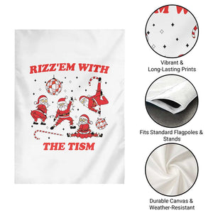 Funny Santa Christmas Garden Flag Rizz Em With The Tism TS14 Print Your Wear