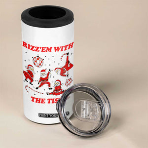 Funny Santa Christmas 4 in 1 Can Cooler Tumbler Rizz Em With The Tism TS14 Print Your Wear
