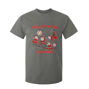 Funny Santa Christmas T Shirt For Kid Rizz Em With The Tism TS14 Military Green Print Your Wear