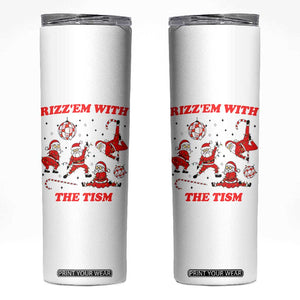 Funny Santa Christmas Skinny Tumbler Rizz Em With The Tism TS14 White Print Your Wear
