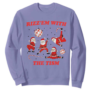 Funny Santa Christmas Sweatshirt Rizz Em With The Tism TS14 Violet Print Your Wear