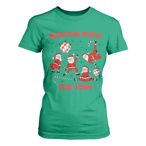 Funny Santa Christmas T Shirt For Women Rizz Em With The Tism TS14 Irish Green Print Your Wear