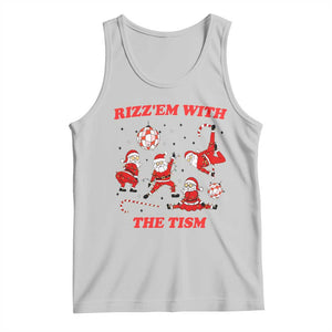 Funny Santa Christmas Tank Top Rizz Em With The Tism TS14 Ash Print Your Wear