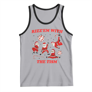 Funny Santa Christmas Tank Top Rizz Em With The Tism TS14 Athletic Heather Black Print Your Wear