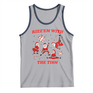 Funny Santa Christmas Tank Top Rizz Em With The Tism TS14 Athletic Heather Navy Print Your Wear