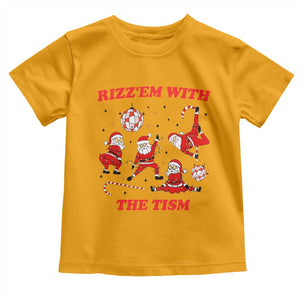 Funny Santa Christmas Toddler T Shirt Rizz Em With The Tism TS14 Gold Print Your Wear