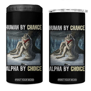 Funny Alpha Wolf Christmas Meme 4 in 1 Can Cooler Tumbler Human By Chance Alpha By Choice TS14 One Size: 16 oz Black Print Your Wear
