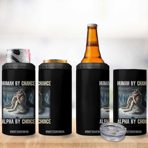 Funny Alpha Wolf Christmas Meme 4 in 1 Can Cooler Tumbler Human By Chance Alpha By Choice TS14 Print Your Wear