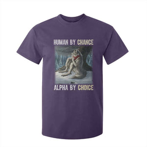 Funny Alpha Wolf Christmas Meme T Shirt For Kid Human By Chance Alpha By Choice TS14 Purple Print Your Wear