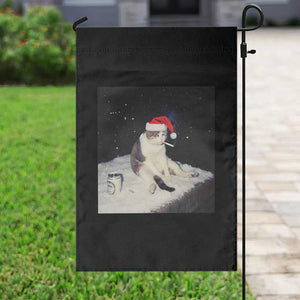 Funny Smoking Cat Christmas Meme Garden Flag TS14 Print Your Wear