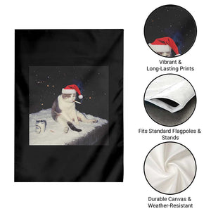 Funny Smoking Cat Christmas Meme Garden Flag TS14 Print Your Wear