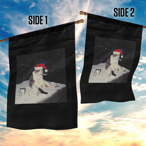 Funny Smoking Cat Christmas Meme Garden Flag TS14 Print Your Wear