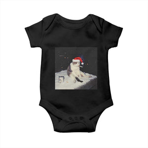 Funny Smoking Cat Christmas Meme Baby Onesie TS14 Black Print Your Wear