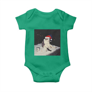 Funny Smoking Cat Christmas Meme Baby Onesie TS14 Irish Green Print Your Wear
