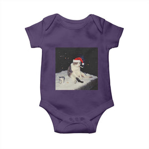 Funny Smoking Cat Christmas Meme Baby Onesie TS14 Purple Print Your Wear