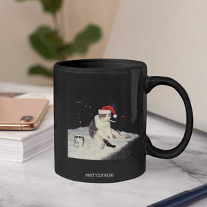 Funny Smoking Cat Christmas Meme Coffee Mug TS14 Print Your Wear